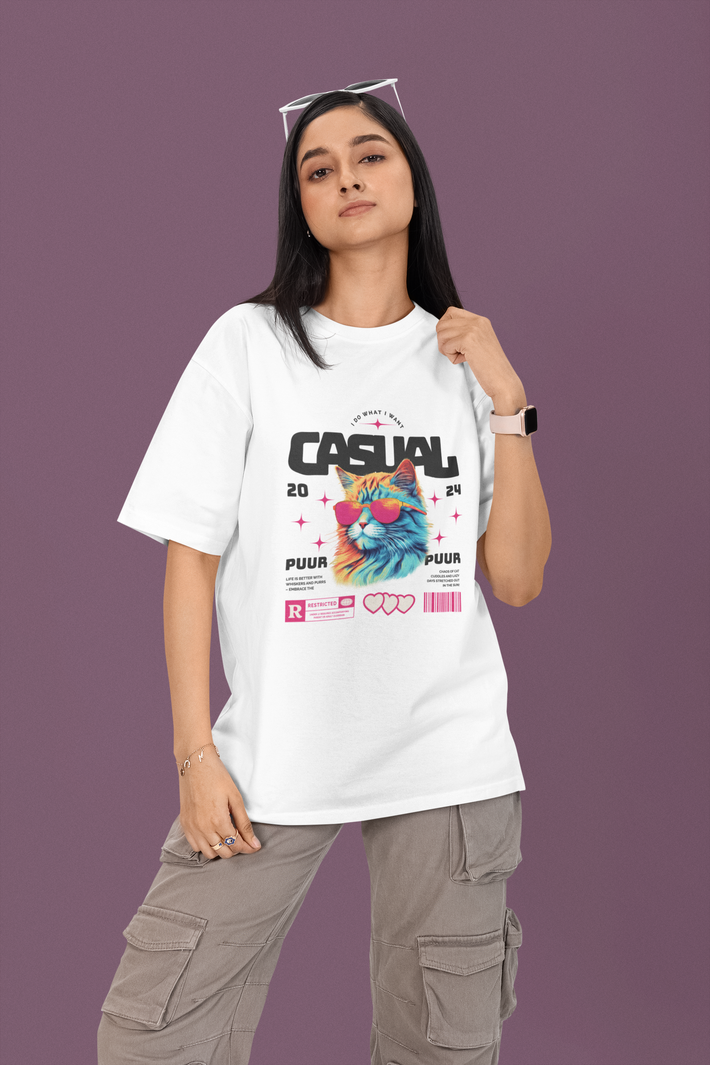 CASUAL PUUR T-SHIRT IN WHITE