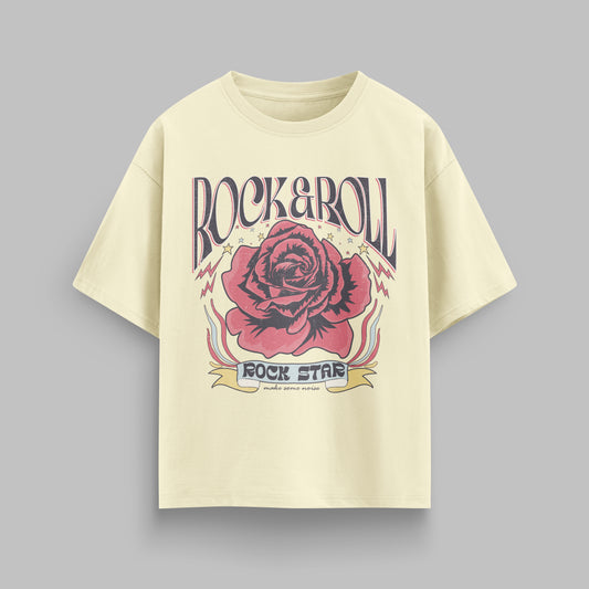 ROCK & ROLL T-SHIRT IN BEIGE