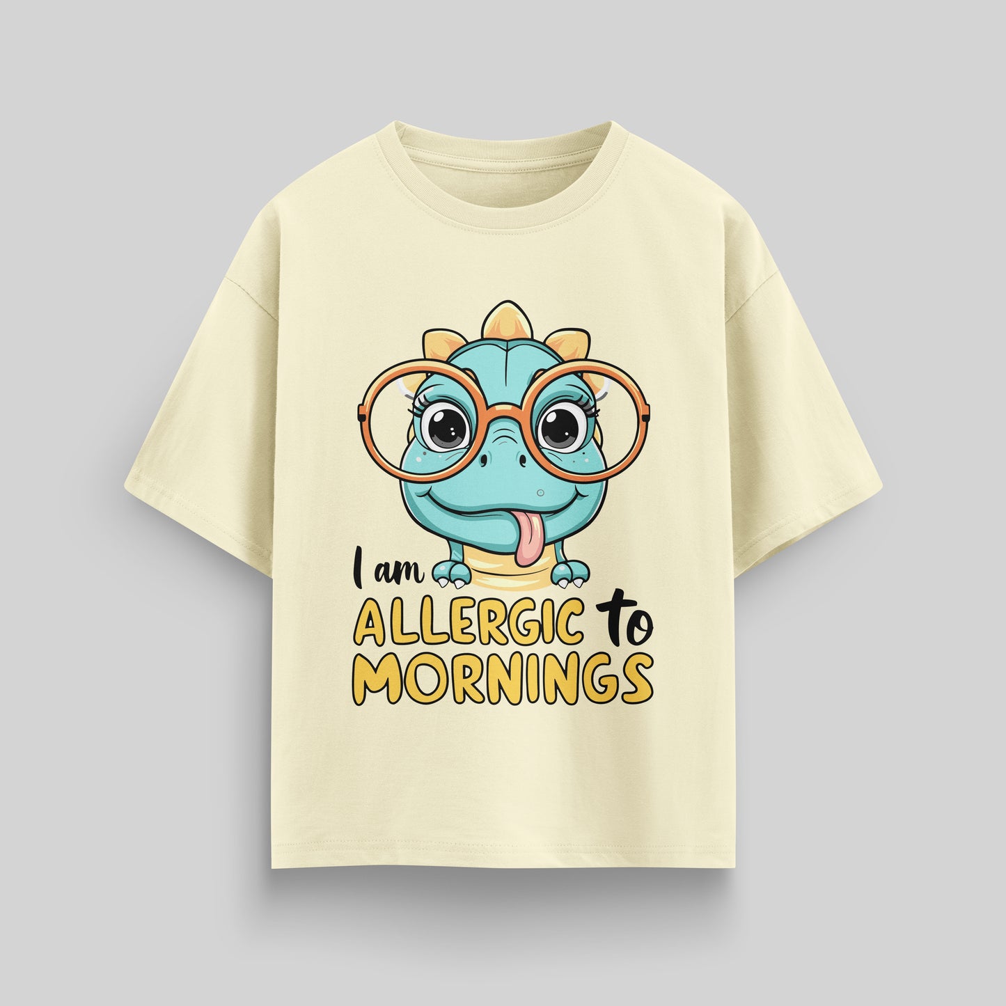 ALLERGIC TO MORNINGS T-SHIRT IN BEIGE