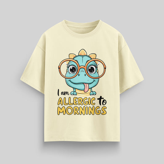 ALLERGIC TO MORNINGS T-SHIRT IN BEIGE