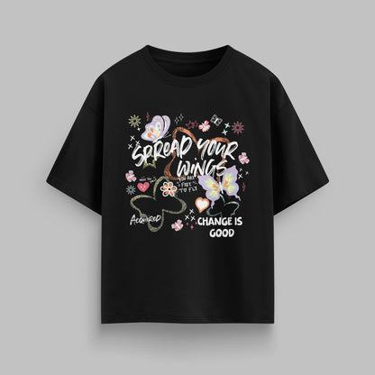 SPREAD YOUR WINGS T-SHIRT IN BLACK