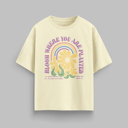 BLOOMING FLOWERS T-SHIRT IN BEIGE