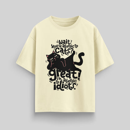 ALLERGIC TO IDIOTS T-SHIRT IN BEIGE