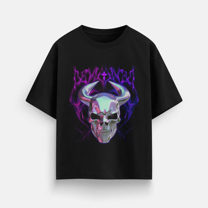 METALIC SKULL T-SHIRT IN BLACK