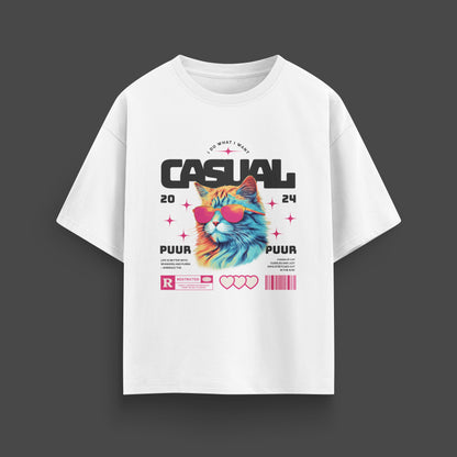 CASUAL PUUR T-SHIRT IN WHITE