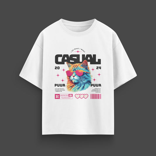 CASUAL PUUR T-SHIRT IN WHITE