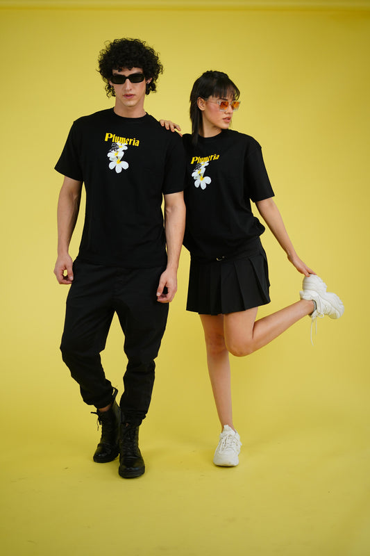 Plumeria T-Shirt in black