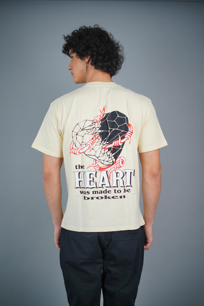 Broken Heart T-shirt in Beige