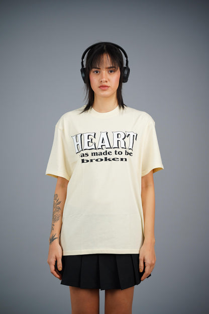 Broken Heart T-shirt in Beige