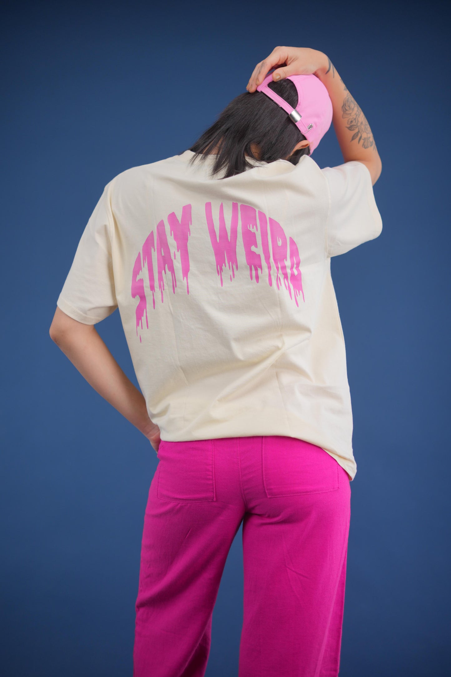 Stay Weird T-Shirt in beige