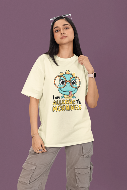 ALLERGIC TO MORNINGS T-SHIRT IN BEIGE