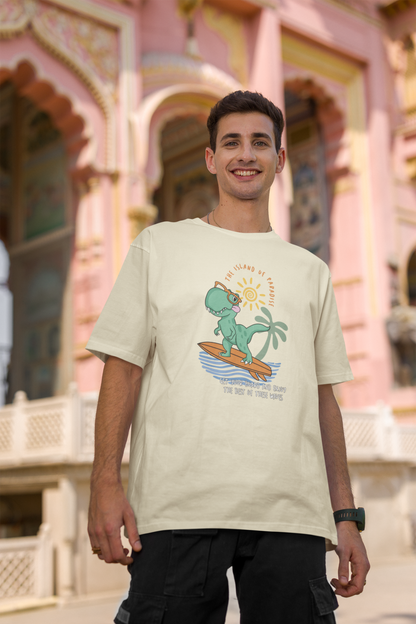 DINO SURFING T-SHIRT IN BEIGE